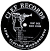 Clef label with trumpeter logo